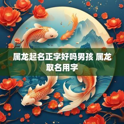 属龙起名正字好吗男孩 属龙取名用字