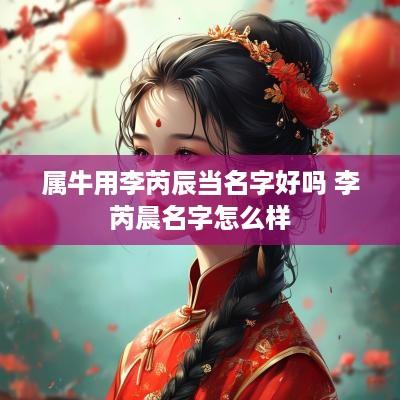 属牛用李芮辰当名字好吗 李芮晨名字怎么样