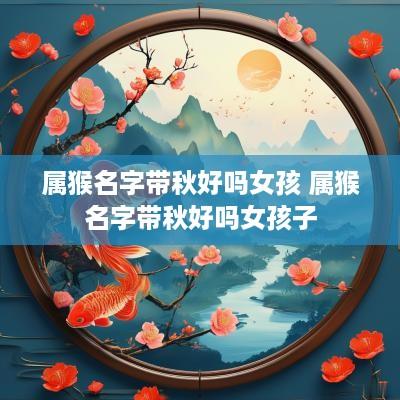 属猴名字带秋好吗女孩 属猴名字带秋好吗女孩子