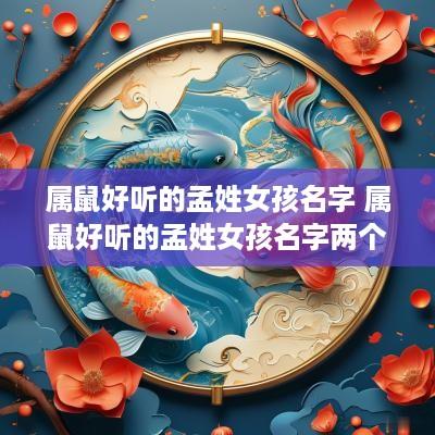属鼠好听的孟姓女孩名字 属鼠好听的孟姓女孩名字两个字