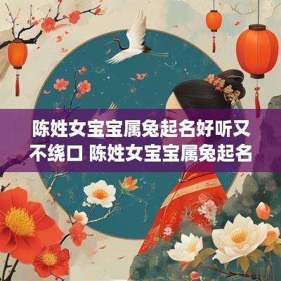 陈姓女宝宝属兔起名好听又不绕口 陈姓女宝宝属兔起名好听又不绕口的名字