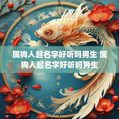 属狗人起名字好听吗男生 属狗人起名字好听吗男生