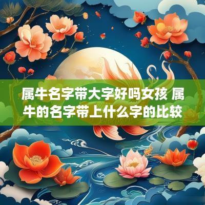 属牛名字带大字好吗女孩 属牛的名字带上什么字的比较好 属牛名字带大字好吗女孩 属牛的名字带上什么字的比较好