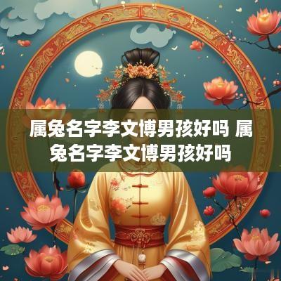 属兔名字李文博男孩好吗 属兔名字李文博男孩好吗