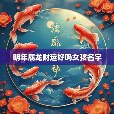 明年属龙财运好吗女孩名字
