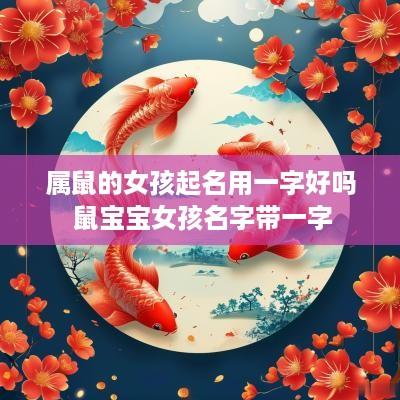 属鼠的女孩起名用一字好吗 鼠宝宝女孩名字带一字