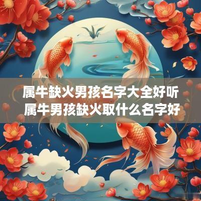 属牛缺火男孩名字大全好听 属牛男孩缺火取什么名字好听