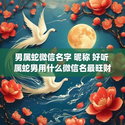 男属蛇微信名字 昵称 好听 属蛇男用什么微信名最旺财
