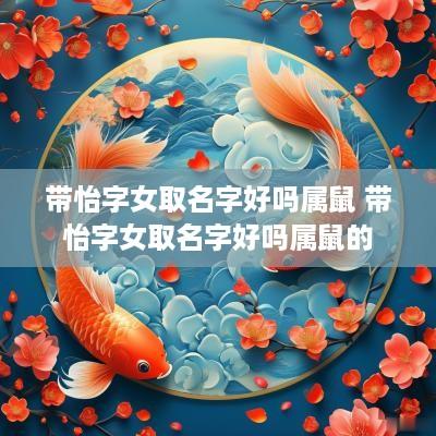 带怡字女取名字好吗属鼠 带怡字女取名字好吗属鼠的