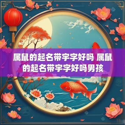 属鼠的起名带宇字好吗 属鼠的起名带宇字好吗男孩