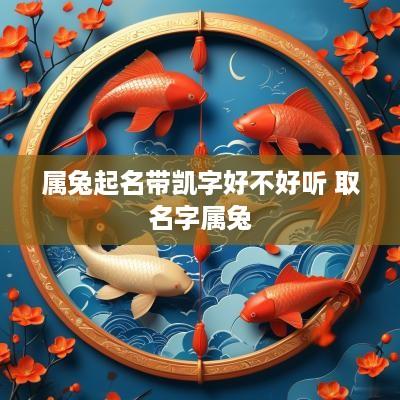 属兔起名带凯字好不好听 取名字属兔
