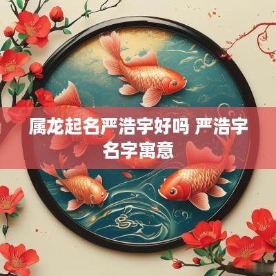 属龙起名严浩宇好吗 严浩宇名字寓意