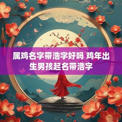 属鸡名字带浩字好吗 鸡年出生男孩起名带浩字