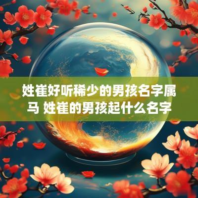 姓崔好听稀少的男孩名字属马 姓崔的男孩起什么名字