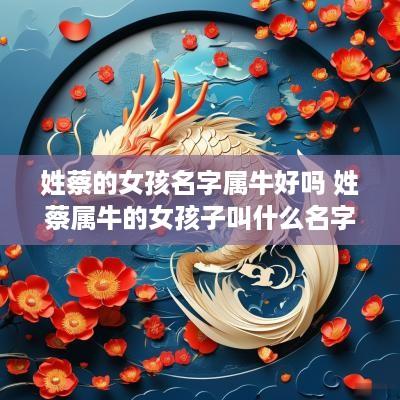姓蔡的女孩名字属牛好吗 姓蔡属牛的女孩子叫什么名字?