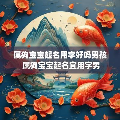 属狗宝宝起名用字好吗男孩 属狗宝宝起名宜用字男