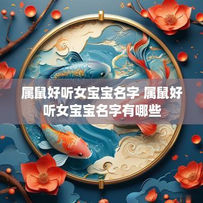 属鼠好听女宝宝名字 属鼠好听女宝宝名字有哪些