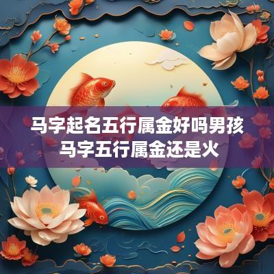 马字起名五行属金好吗男孩 马字五行属金还是火 马字起名五行属金好吗男孩 马字五行属金还是火
