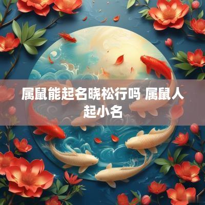 属鼠能起名晓松行吗 属鼠人起小名