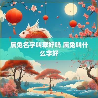 属兔名字叫翠好吗 属兔叫什么字好