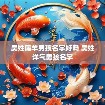 吴姓属羊男孩名字好吗 吴姓洋气男孩名字