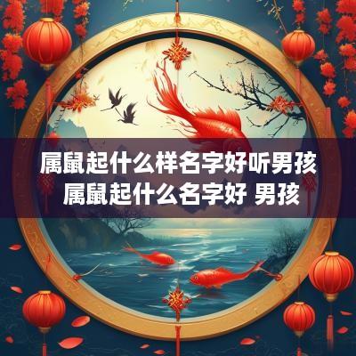 属鼠起什么样名字好听男孩 属鼠起什么名字好 男孩