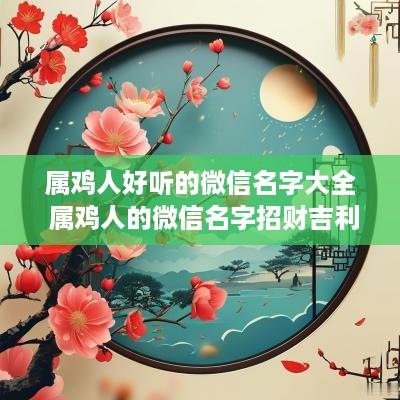 属鸡人好听的微信名字大全 属鸡人的微信名字招财吉利