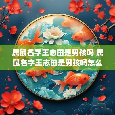 属鼠名字王志田是男孩吗 属鼠名字王志田是男孩吗怎么读