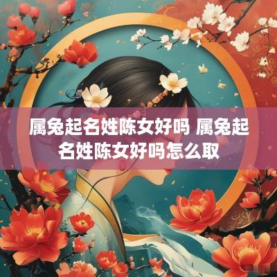 属兔起名姓陈女好吗 属兔起名姓陈女好吗怎么取