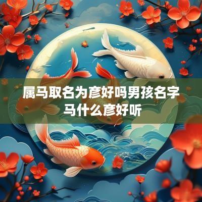 属马取名为彦好吗男孩名字 马什么彦好听