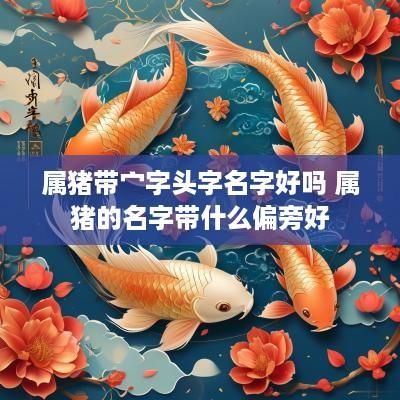 属猪带宀字头字名字好吗 属猪的名字带什么偏旁好