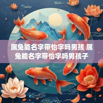 属兔能名字带怡字吗男孩 属兔能名字带怡字吗男孩子