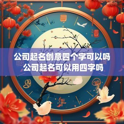 公司起名创意四个字可以吗 公司起名可以用四字吗
