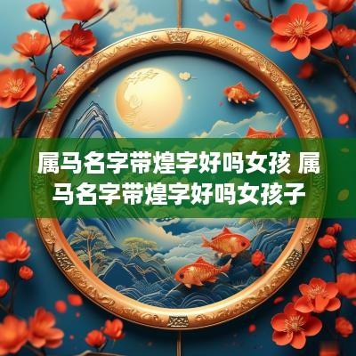 属马名字带煌字好吗女孩 属马名字带煌字好吗女孩子