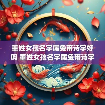 董姓女孩名字属兔带诗字好吗 董姓女孩名字属兔带诗字好吗