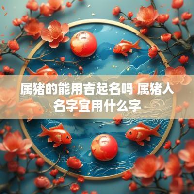 属猪的能用吉起名吗 属猪人名字宜用什么字