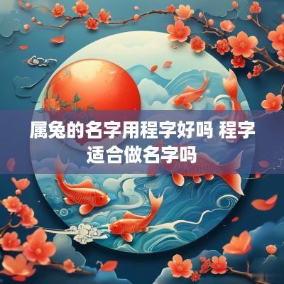 属兔的名字用程字好吗 程字适合做名字吗