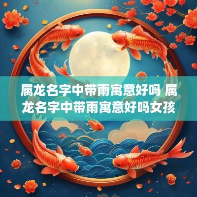 属龙名字中带雨寓意好吗 属龙名字中带雨寓意好吗女孩