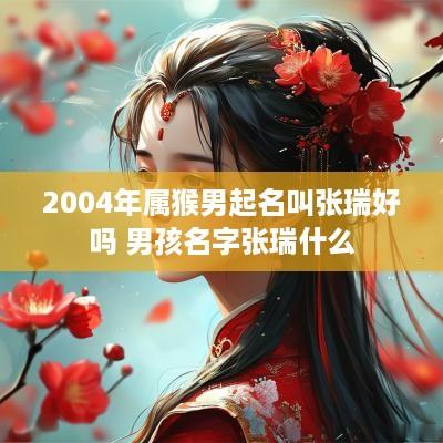 2004年属猴男起名叫张瑞好吗 男孩名字张瑞什么
