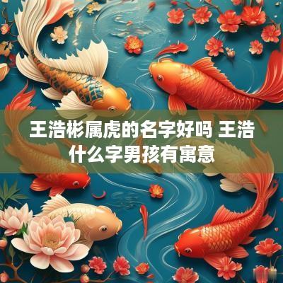 王浩彬属虎的名字好吗 王浩什么字男孩有寓意