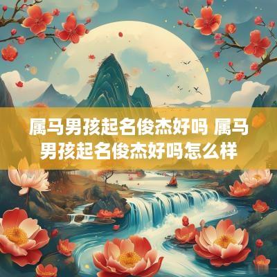 属马男孩起名俊杰好吗 属马男孩起名俊杰好吗怎么样