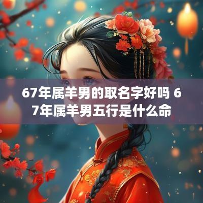 67年属羊男的取名字好吗 67年属羊男五行是什么命