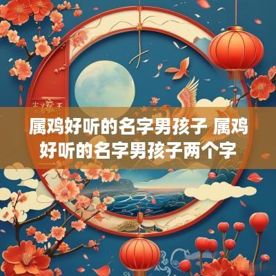 属鸡好听的名字男孩子 属鸡好听的名字男孩子两个字