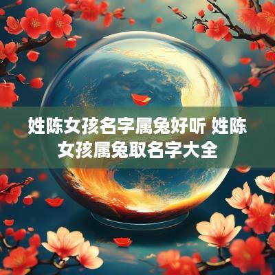 姓陈女孩名字属兔好听 姓陈女孩属兔取名字大全