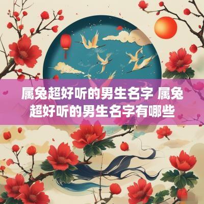 属兔超好听的男生名字 属兔超好听的男生名字有哪些