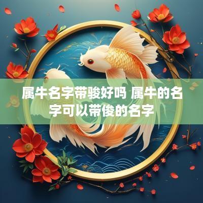 属牛名字带骏好吗 属牛的名字可以带俊的名字