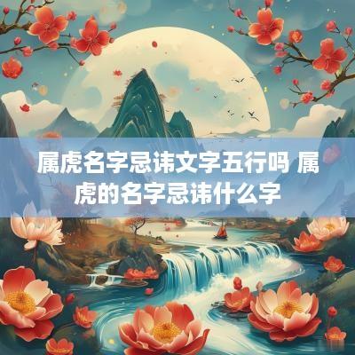 属虎名字忌讳文字五行吗 属虎的名字忌讳什么字