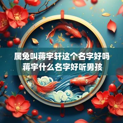 属兔叫蒋宇轩这个名字好吗 蒋宇什么名字好听男孩