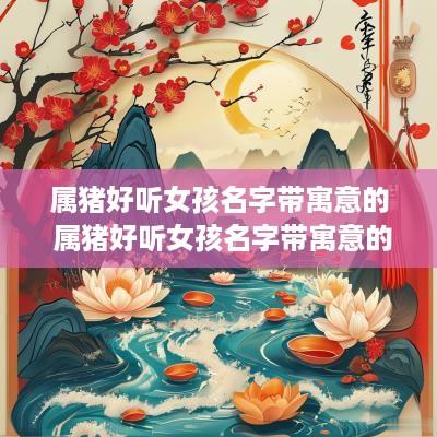 属猪好听女孩名字带寓意的 属猪好听女孩名字带寓意的名字