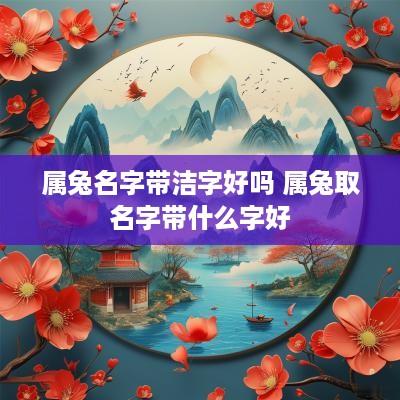 属兔名字带洁字好吗 属兔取名字带什么字好
